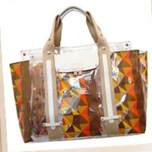 Hayden Harnett Clear with Geometric Print Tote